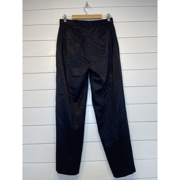 ST. MAARTEN'S DALLAS Women's Pants SIZE 14 Black Textured High Rise Trousers - Picture 3 of 8